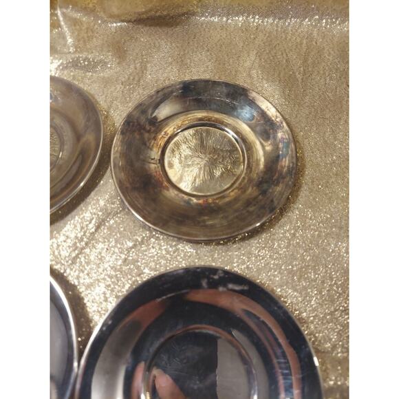 4 Demitasse Continentale Saucers Silverplate, Plates Only, No Cups, 4", Brazil - Picture 3 of 12